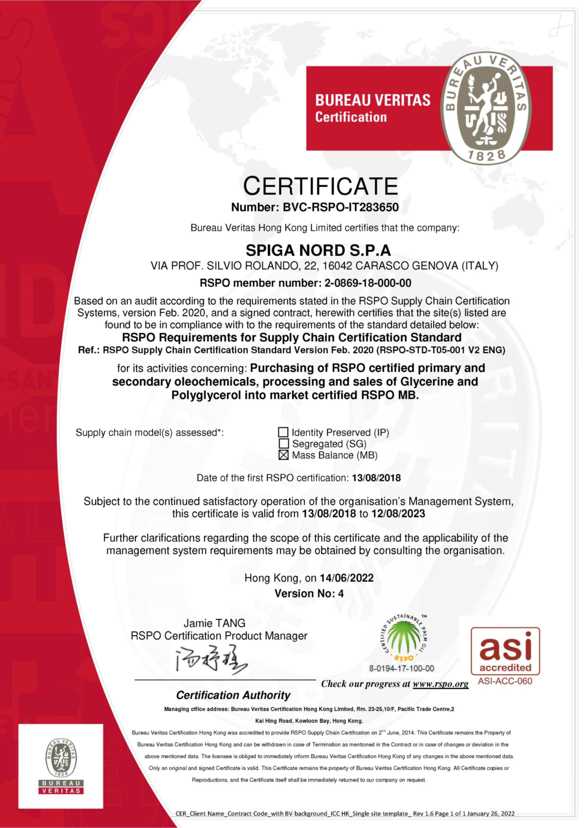 CERTIFICATO - RSPO - REV 4_14.06.2022